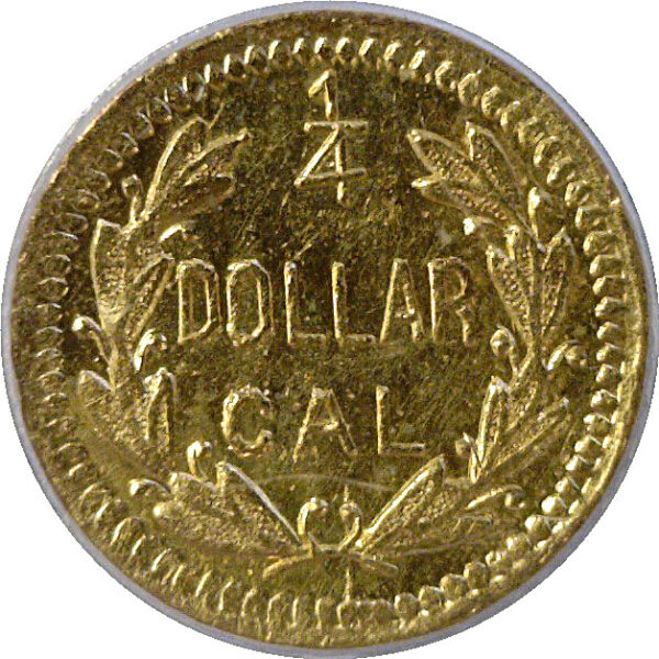 1871 25c California Fractional Gold. BG-859.  -  PCGS AU-58 - Image 3