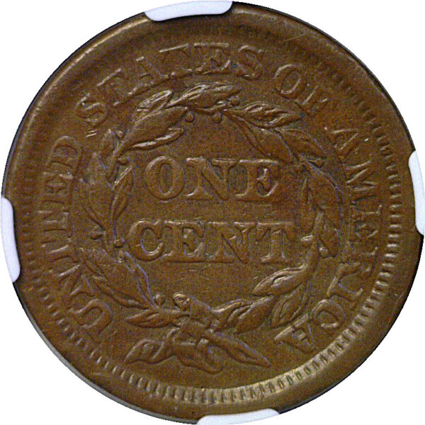 1857 Small Date.  Large Cent  -  NGC AU-55 - Image 3