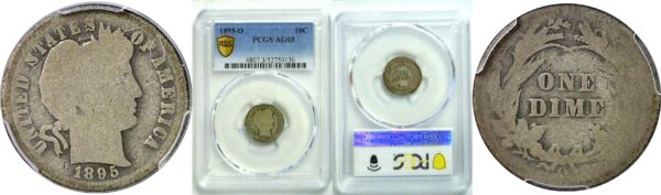 1895-O Barber Dime. -  PCGS AG-3