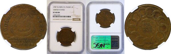1787 Fugio Cent  -  NGC XF-40