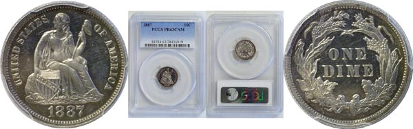 1887 Seated Liberty Dime  -  PCGS PR-63 CAM