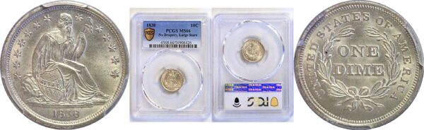 1838 Seated Liberty Dime. -  PCGS MS-66