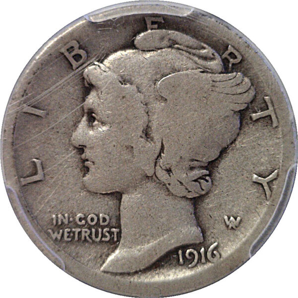 1916-D Mercury Dime.   -   PCGS VG-8 - Image 2