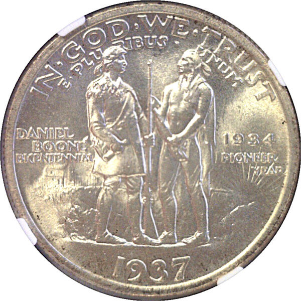 1937 Boone Commemorative Half Dollar  -  NGC MS-64 - Image 3