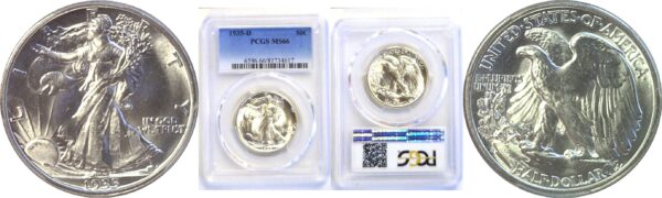 1935-D Walking Liberty Half Dollar  -  PCGS MS-66