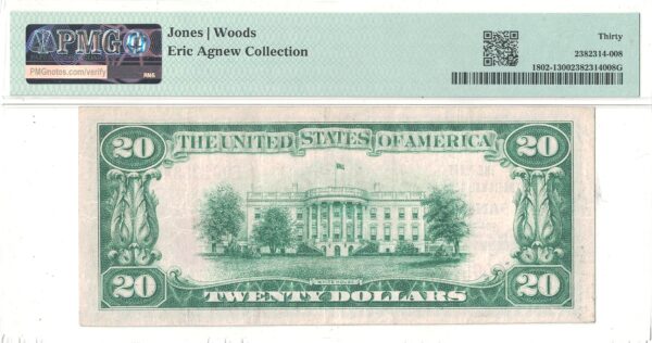 1929 $20 California, San Jose Charter 2158 PMG VF 30 - Image 3
