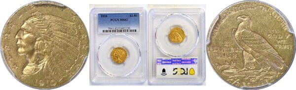 1910 $2 1/2 Indian  -  PCGS MS-62
