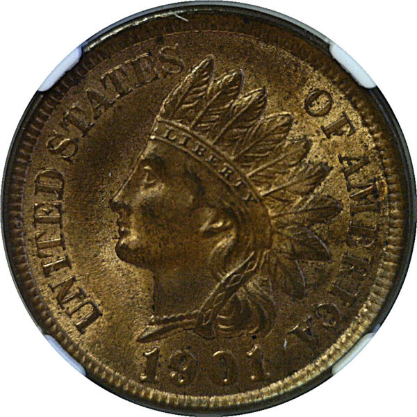 1901 Indian Head Cent. -  NGC MS-64 RB - Image 2