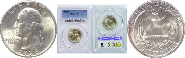 1938-S Washington Quarter. -  PCGS MS-65