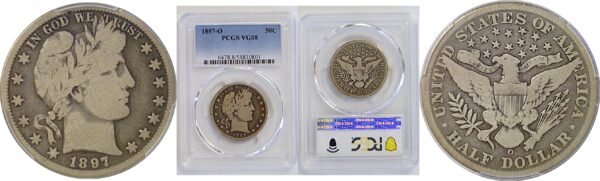 1897-O Barber Half Dollar. -  PCGS VG-8