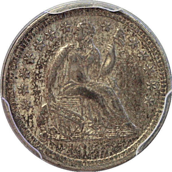 1857 Seated Liberty Half Dime  -  PCGS AU-55  CAC - Image 2