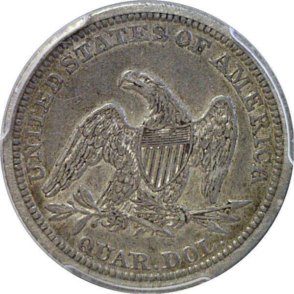 1843 Seated Liberty Quarter. -  PCGS AU-50 - Image 3