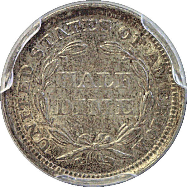 1857 Seated Liberty Half Dime  -  PCGS AU-55  CAC - Image 3