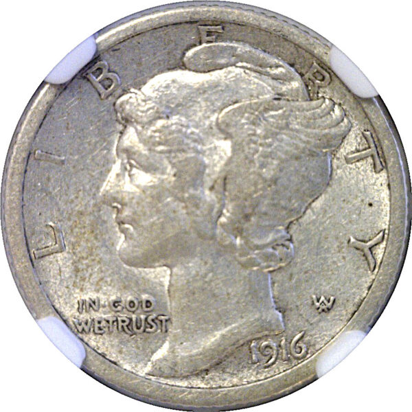 1916-D Mercury Dime  -  NGC AU-50  CAC - Image 2