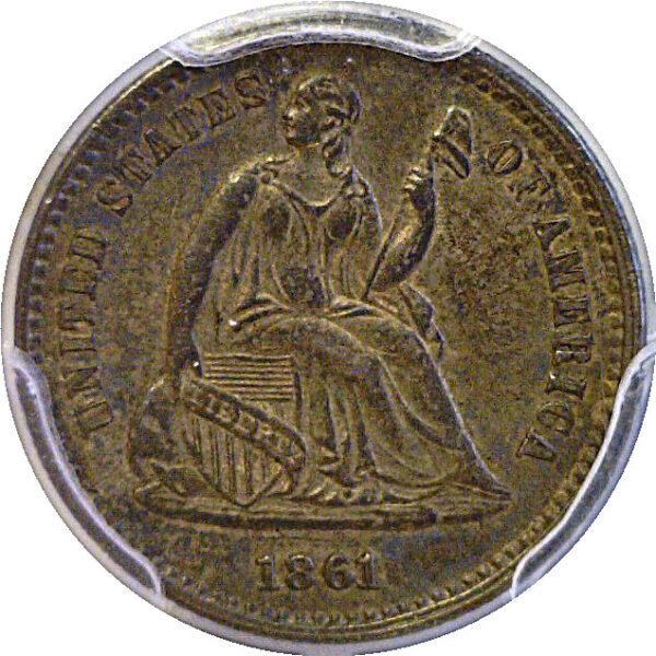 1861/0 Seated Liberty Half Dime  -  PCGS AU-55  CAC - Image 2
