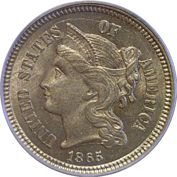 1865 Nickel Three Cent  -  PCGS MS-64 - Image 2
