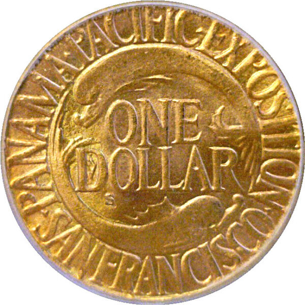 1915-S $1 Panama-Pacific Gold Commemorative  -  PCGS MS-66  CAC - Image 3