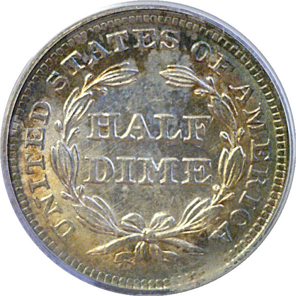 1853 No Arrows.  Seated Liberty Half  Dime  -  PCGS MS-63 - Image 3
