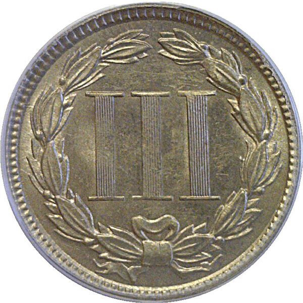 1865 Nickel Three Cent  -  PCGS MS-64 - Image 3