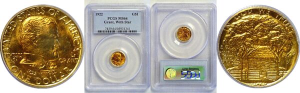 1922 Grant, Star.  $1 Gold Commemorative  -  PCGS MS-64