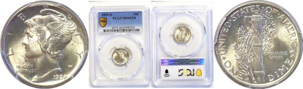 1929-D Mercury Dome. -  PCGS MS-66 FB