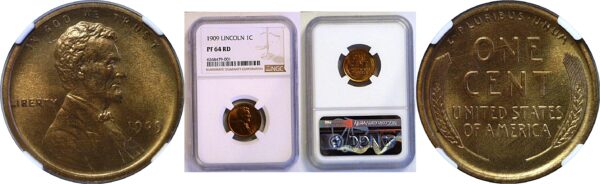 1909 Lincoln Cent. -  NGC PR-64 RD