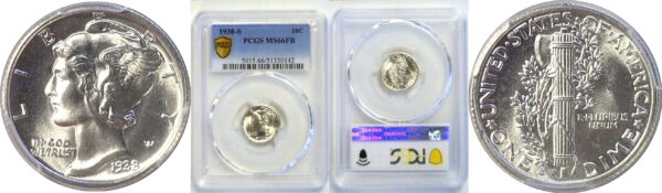 1938-S Mercury Dime  -  PCGS MS-66 FB