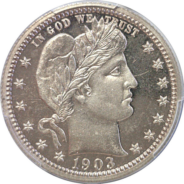 1903 Barber Quarter  -  PCGS PR-65 CAM - Image 2