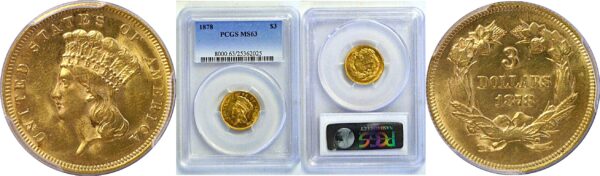 1878 $3 Princess. -  PCGS MS-63
