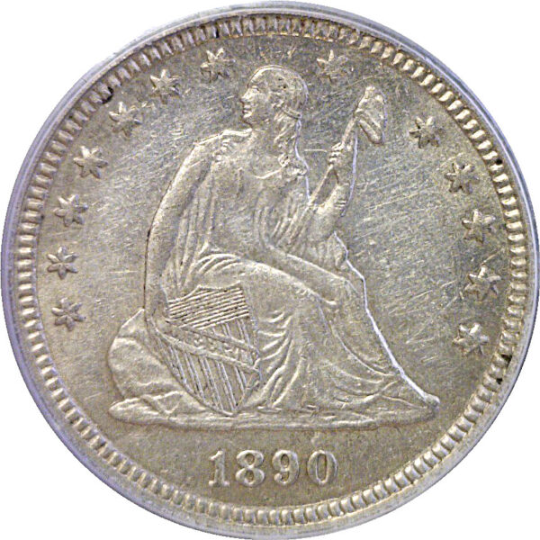 1890 Seated Liberty Quarter. -  PCGS AU-53 - Image 2