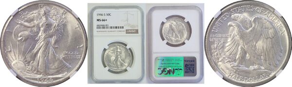 1946-S Walking Liberty Half Dollar. -  NGC MS-66+