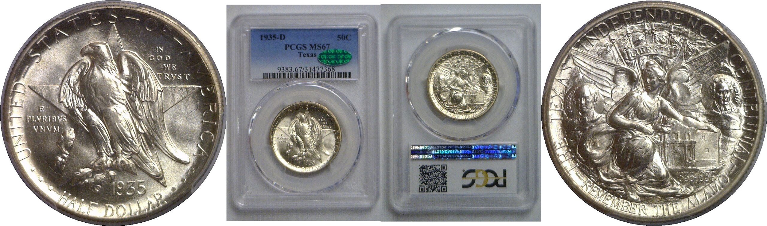 1935-D Texas Commemorative Half Dollar  -  PCGS MS-67  CAC