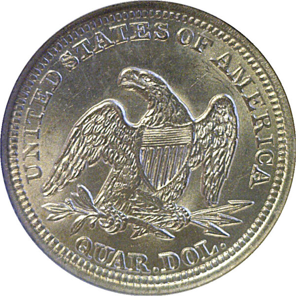 1855 Arrows.  Seated Liberty Quarter. -  NGC MS-64 - Image 3