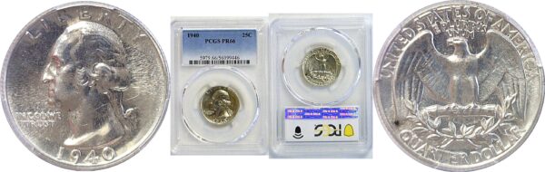 1940 Washington Quarter. -  PCGS PR-66