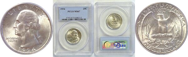 1934 Washington Quarter. -  PCGS MS-67