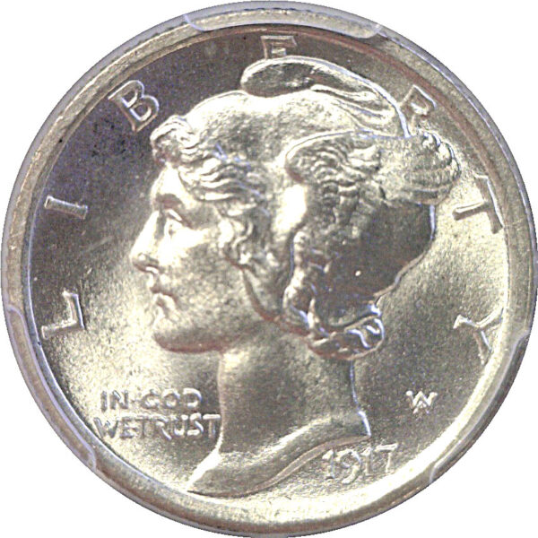 1917 Mercury Dime  -  PCGS MS-64 FB - Image 2