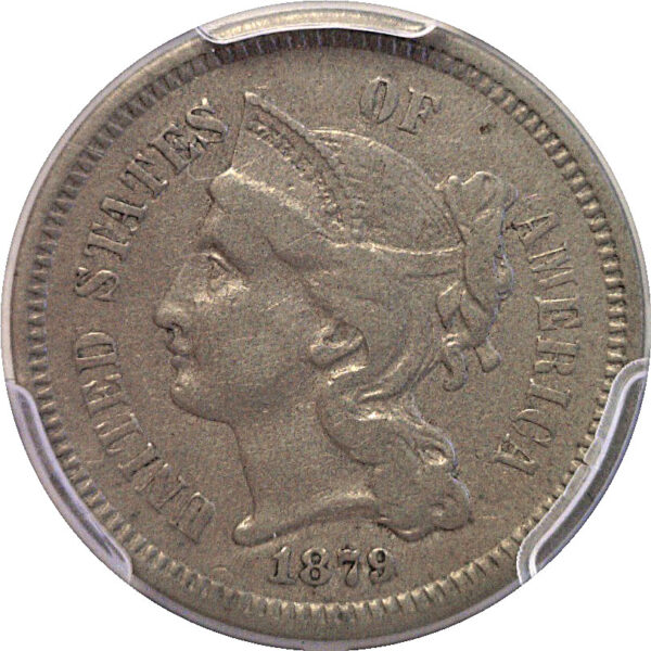 1879 Nickel Three Cent. -  PCGS VF-35. CAC - Image 2