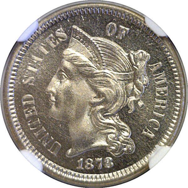 1878 Nickel Three Cent. -  NGC PF-65 Cameo - Image 2