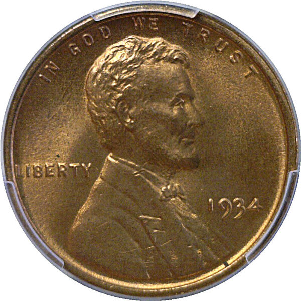 1934 Lincoln Cent  -  PCGS MS-67 RD - Image 2