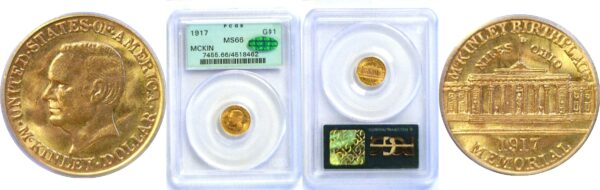 1917 $1 McKinley Gold Commemorative  -  PCGS MS-66  CAC
