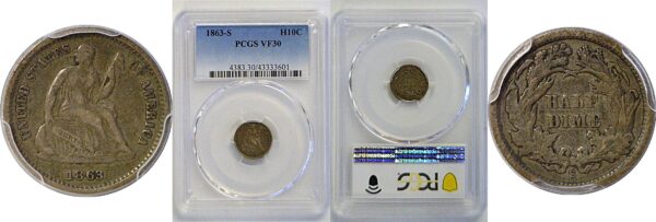 1863-S Seated Liberty Half Dime  -  PCGS VF-30