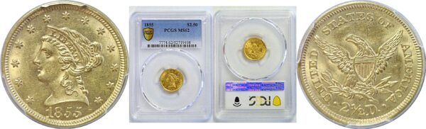 1855 $2 1/2 Liberty. -  PCGS MS-62