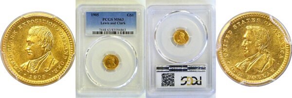 1905 Lewis & Clark $1 Gold Commemorative  -  PCGS MS-63