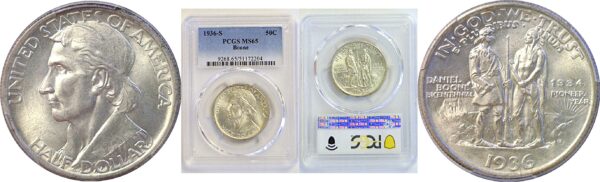 1936-S Boone Commemorative Half Dollar  -  PCGS MS-65