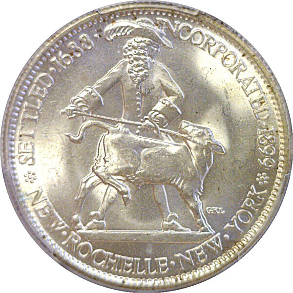 1938 New Rochelle Commemorative Half Dollar. -  PCGS MS-65 - Image 2