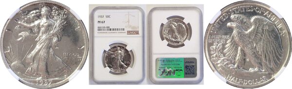 1937 Walking Liberty Half Dollar  -  NGC PF-67