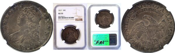 1827 Bust Half Dollar. -  NGC AU-55