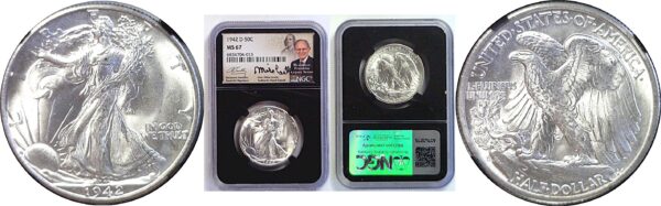 1942-D Walking Liberty Half Dollar.  -  NGC MS-67