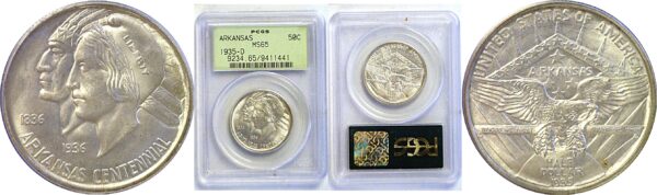 1935-D Arkansas Commemorative Half Dollar. -  PCGS MS-65
