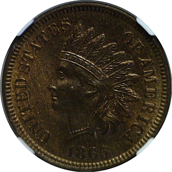 1865 Indian Head Cent  -  NGC MS-64 RB - Image 2